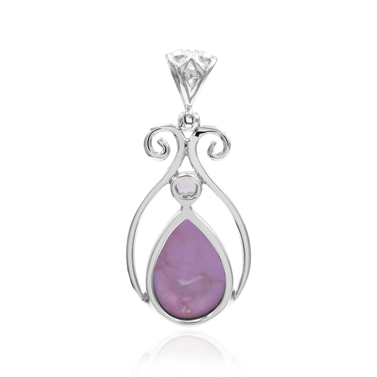 Phosphosiderite and Amethyst Pendant