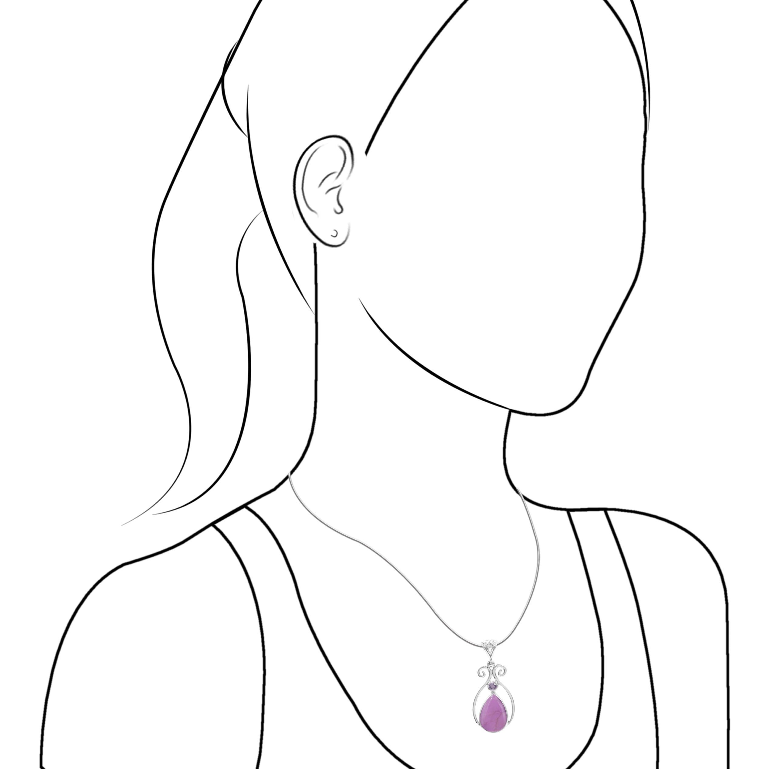 Phosphosiderite and Amethyst Pendant