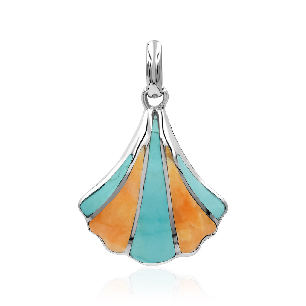 Starborn Spiney Oyster Shell & Turquoise Inlaid Scallop Seashell Penda