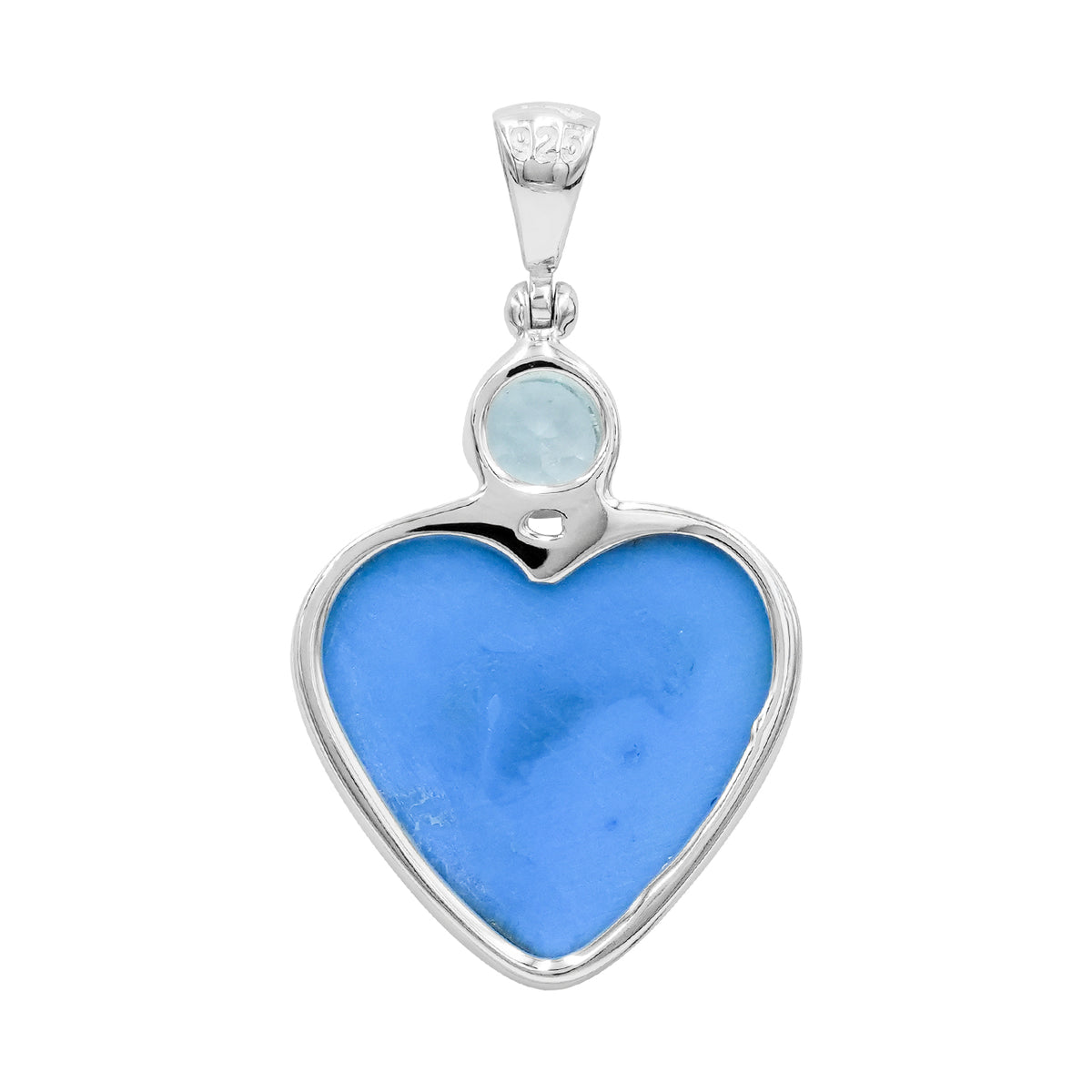 Starborn Aura Plume Agate Heart Pendant in Sterling Silver