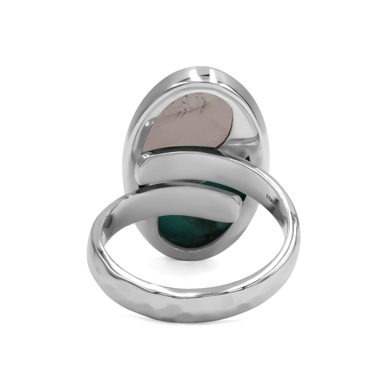 Starborn Turquoise & Guava Quartz Yin Yang Oval Ring in Sterling Silver