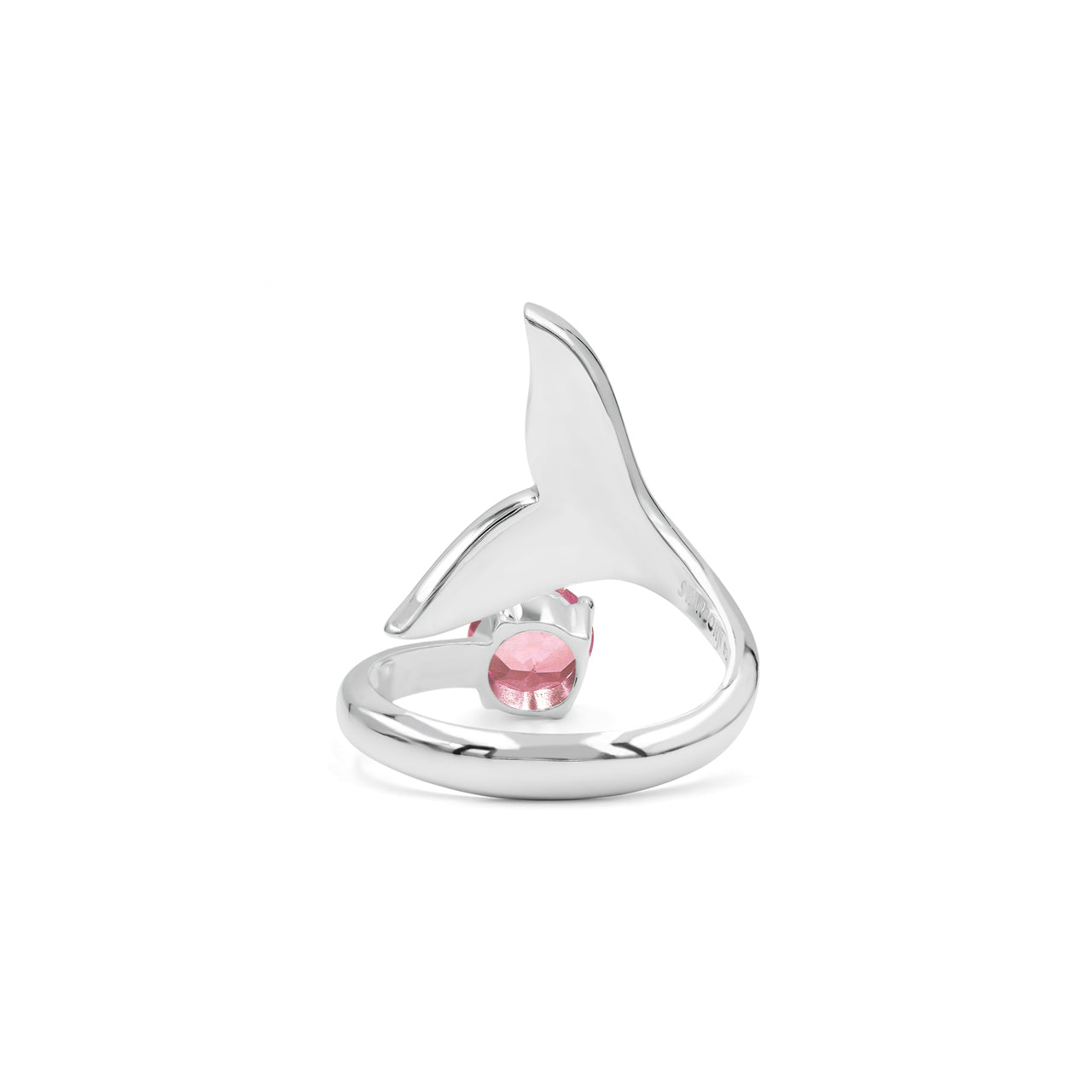 Starborn Ammolite Inlay & Faceted Garnet Whale Tail Wrap Ring in Sterling Silver