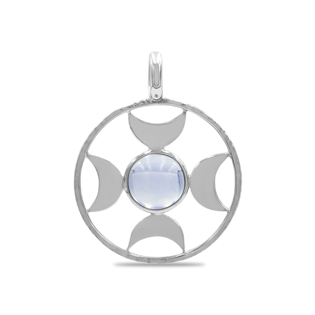 Colgante con esfera de luna creciente direccional Starborn (grande) en plata de ley