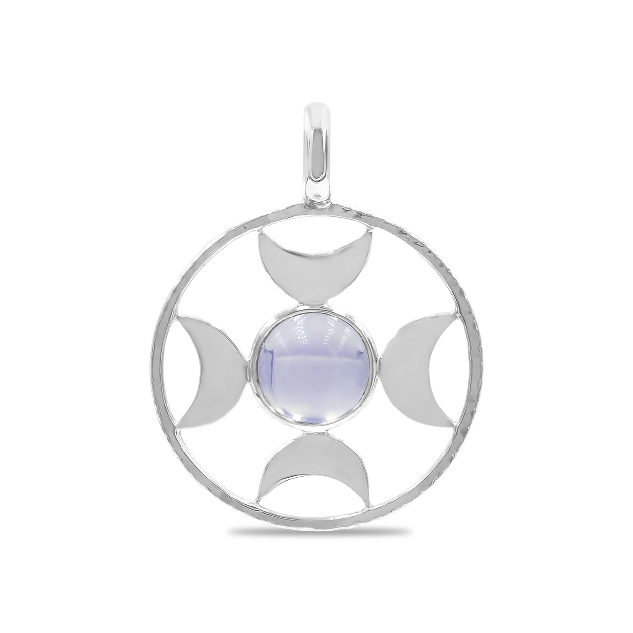 Colgante con esfera de luna creciente direccional Starborn (grande) en plata de ley
