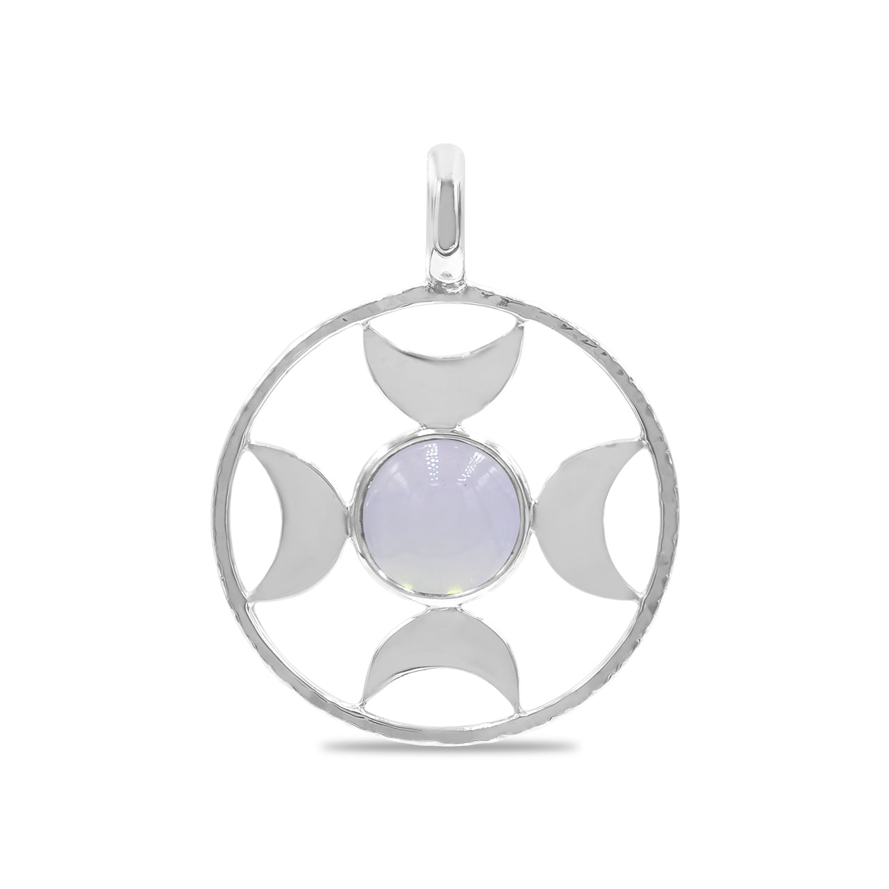 Colgante con esfera de luna creciente direccional Starborn (grande) en plata de ley