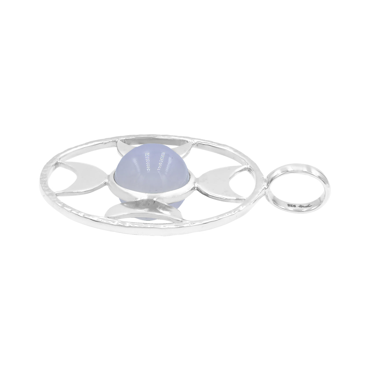 Colgante con esfera de luna creciente direccional Starborn (grande) en plata de ley
