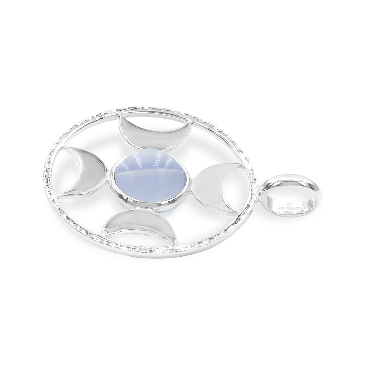 Colgante con esfera de luna creciente direccional de Starborn (pequeño) en plata de ley