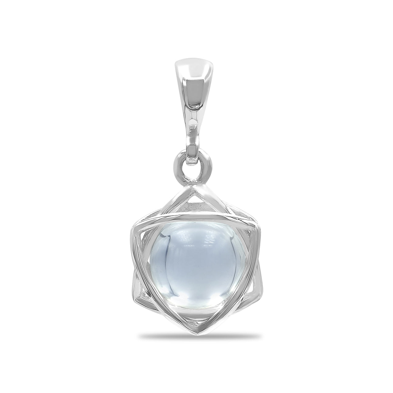 Colgante de estrella de seis puntas con esfera de piedras preciosas Starborn en plata de ley