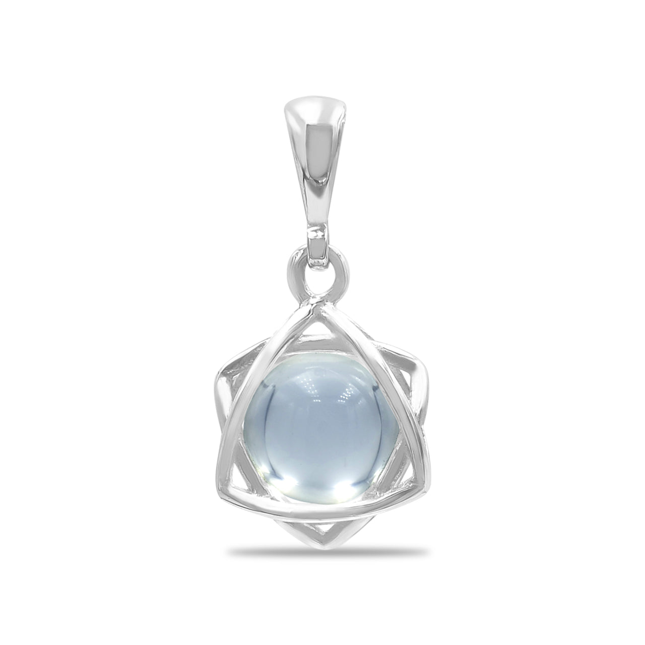 Colgante de estrella de seis puntas con esfera de piedras preciosas Starborn en plata de ley