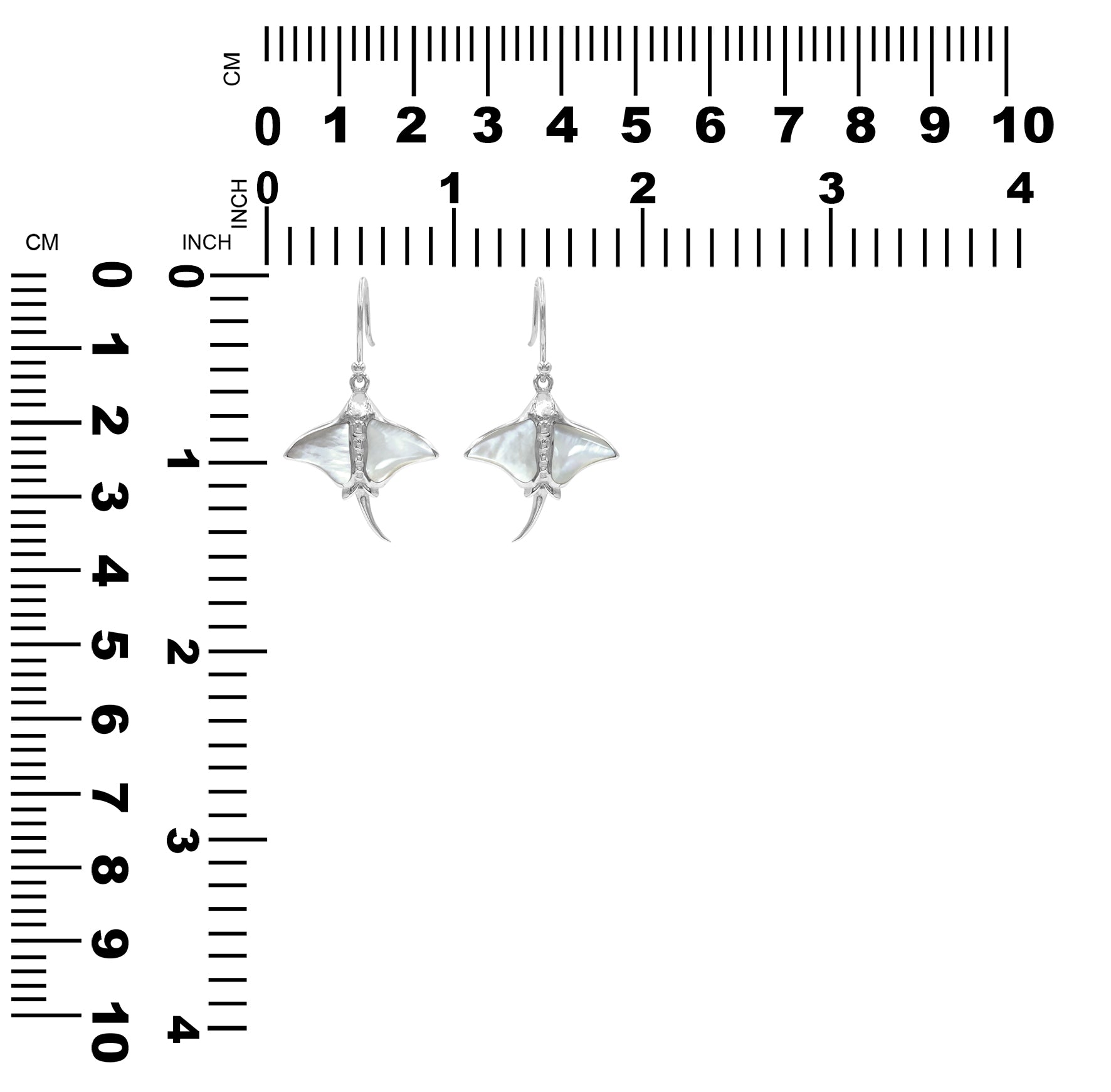 Starborn Gemstone Manta Ray Earrings in Sterling Silver