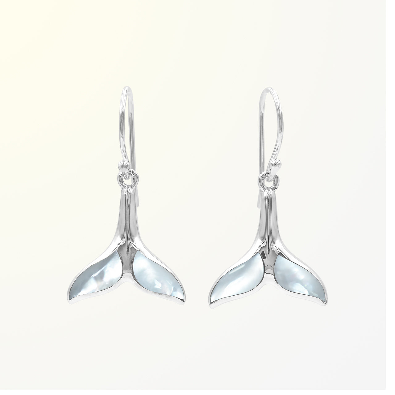Starborn Gemstone Whale Tail Earrings in Sterling Silver