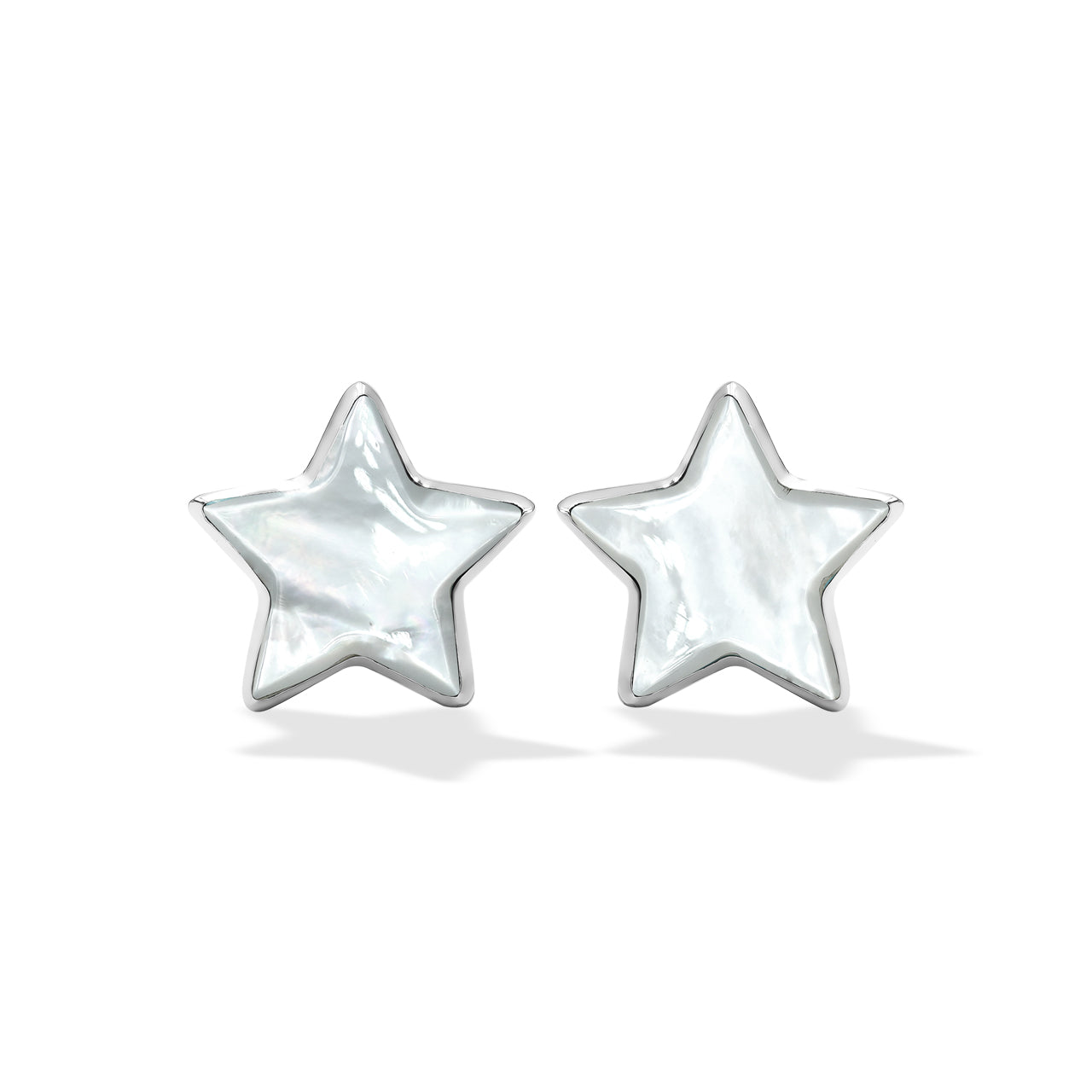 Starborn Mother of Pearl Star Post Earrings in Sterling Silver