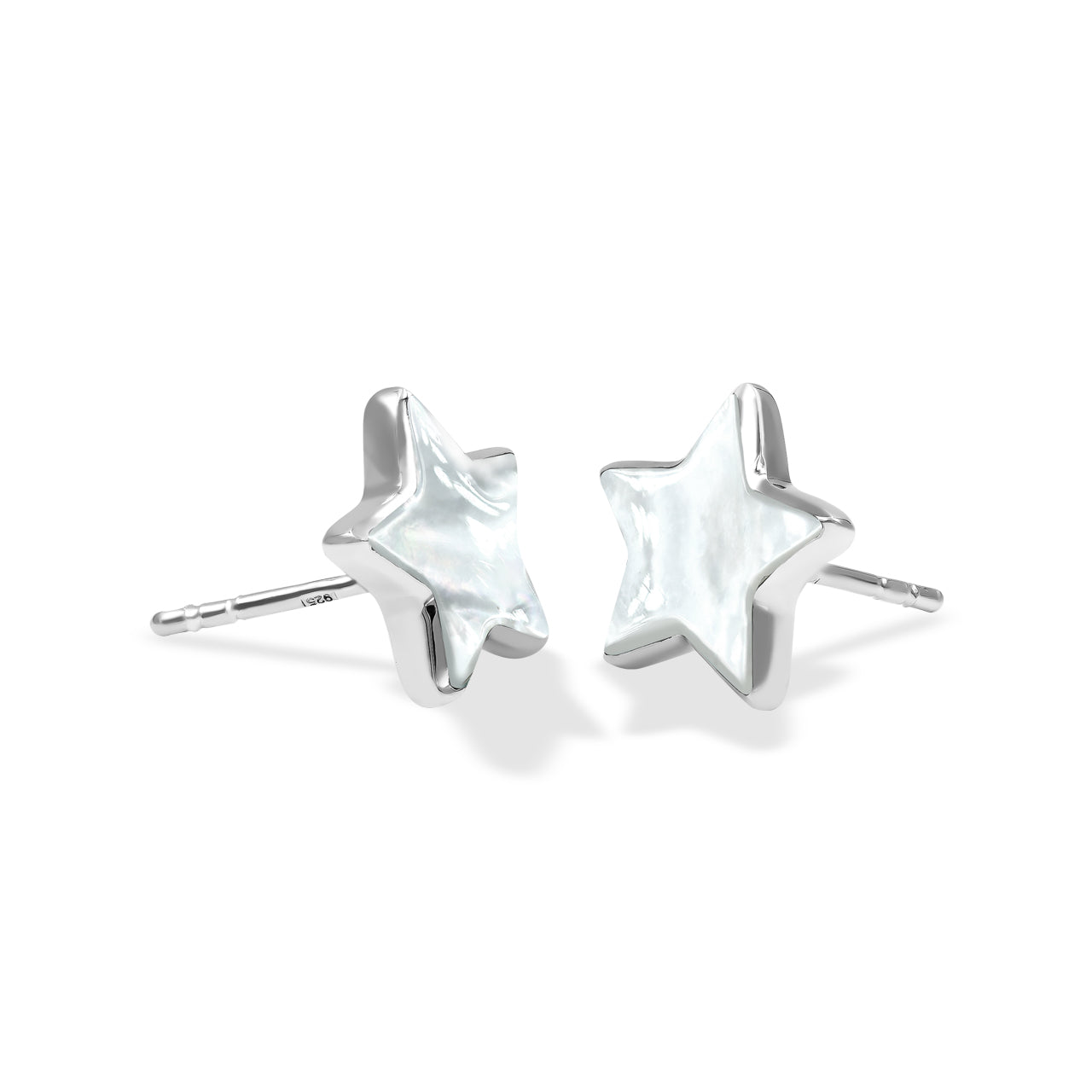 Starborn Gemstones Star Post Earrings in Sterling Silver