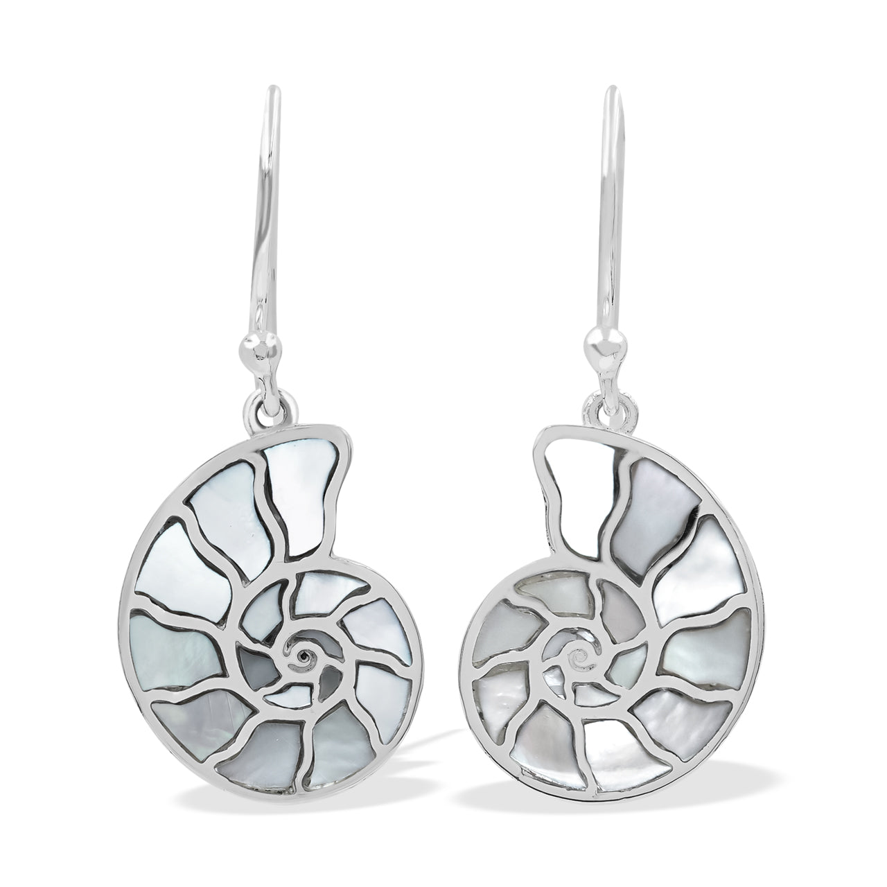 Arete Starborn Nautilus amonita con incrustaciones de piedras preciosas en plata de ley - Extra pequeño