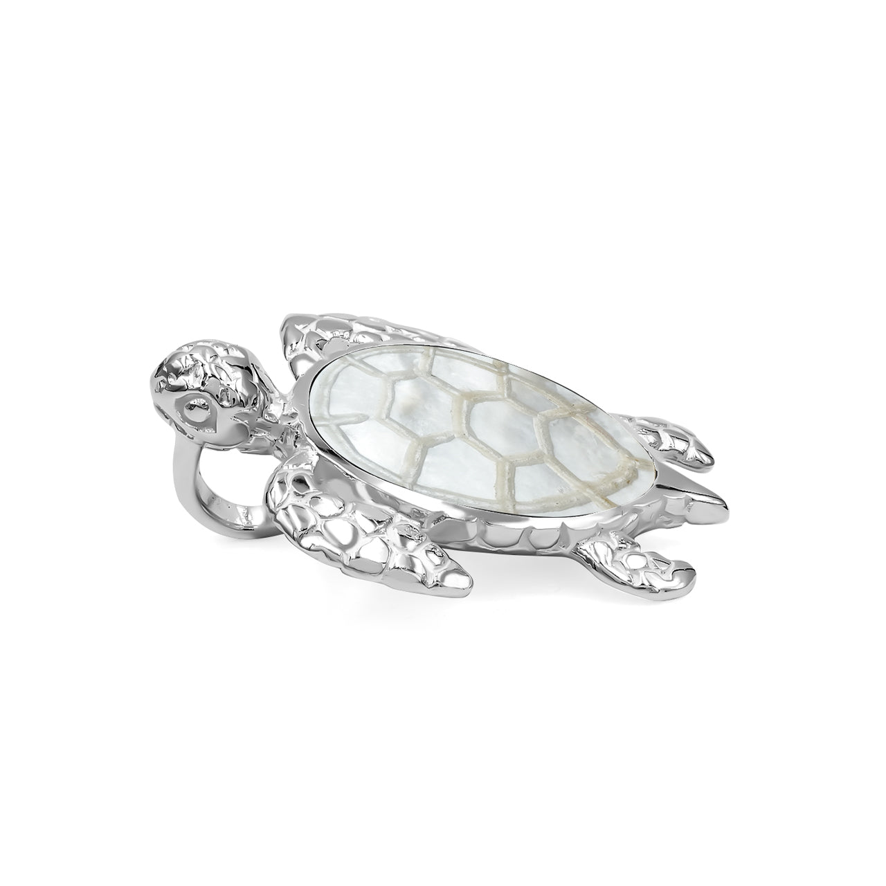 Starborn Carved Sea Turtle Pendant in Fine Sterling Silver