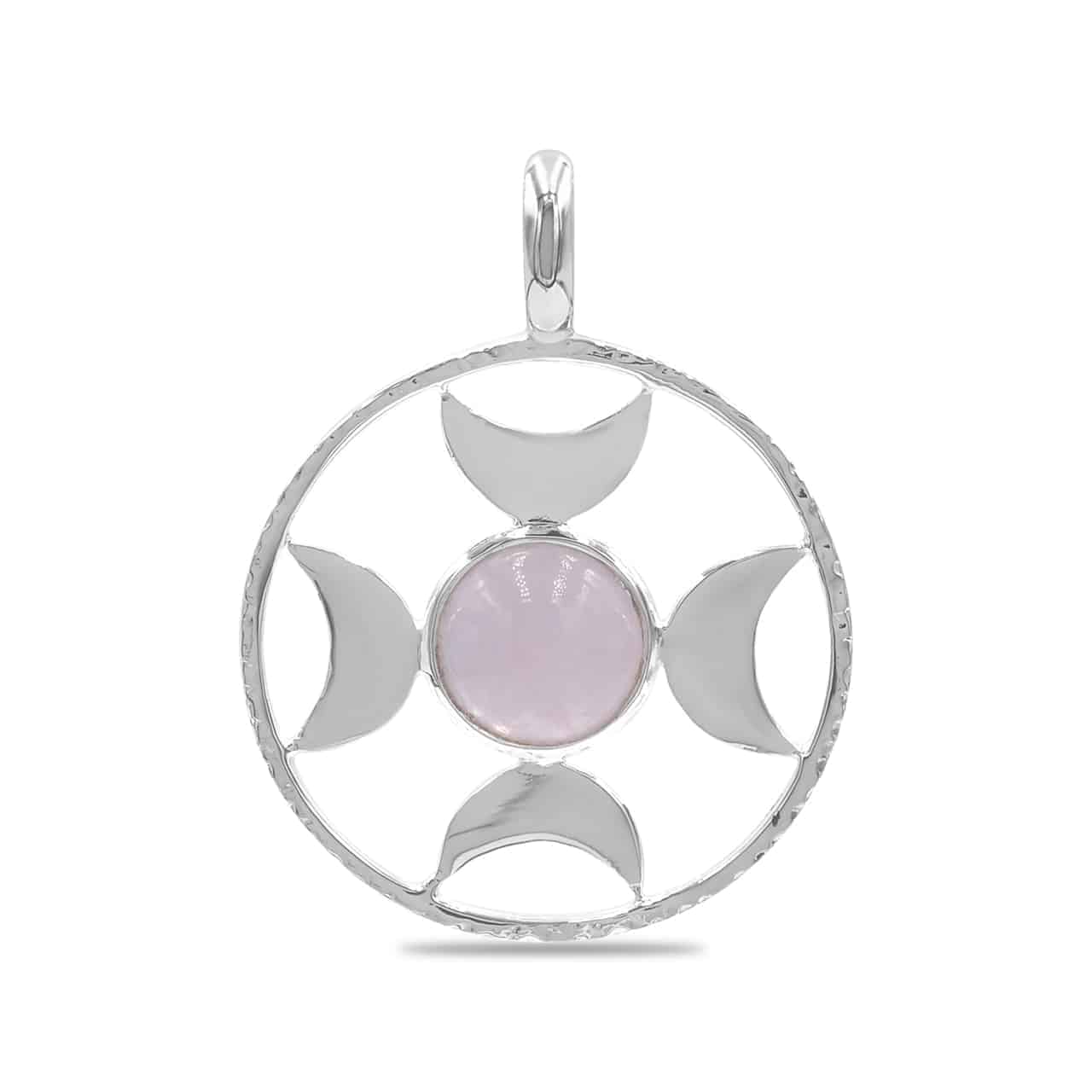 Starborn Gemstones Sphere Directional Crescent Moon Pendant in Sterling Silver