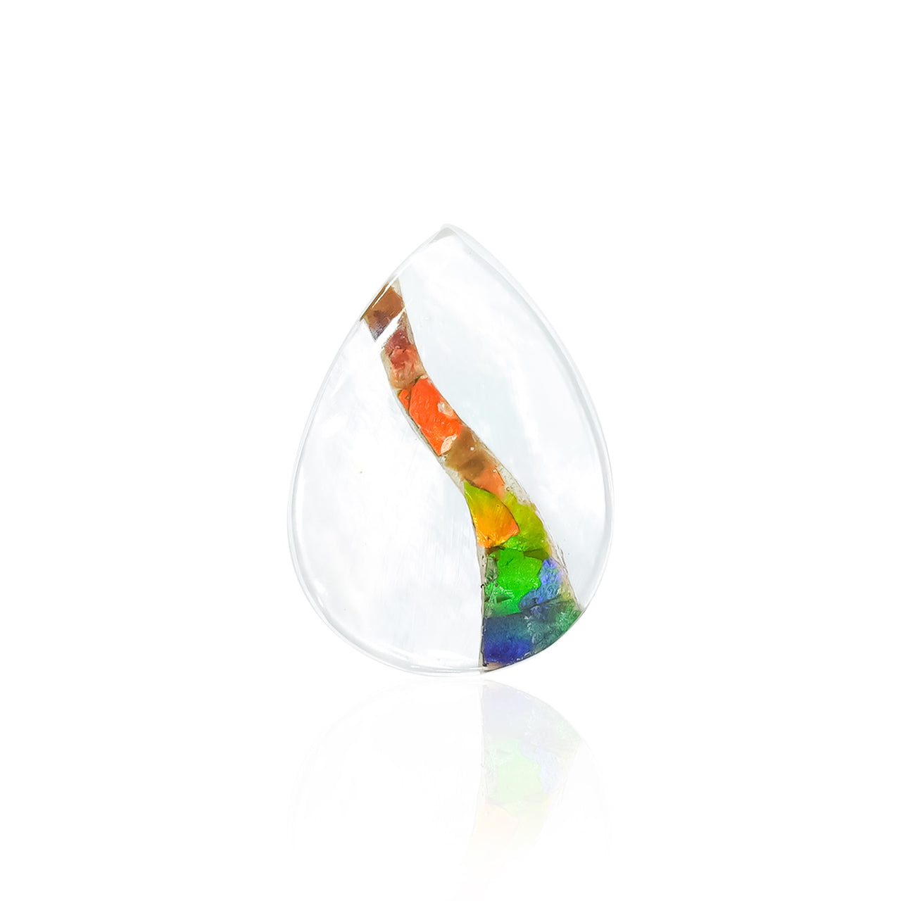 Starborn Mother of Pearl and Ammolite Inlay Pear Cabochon - 1 Piece
