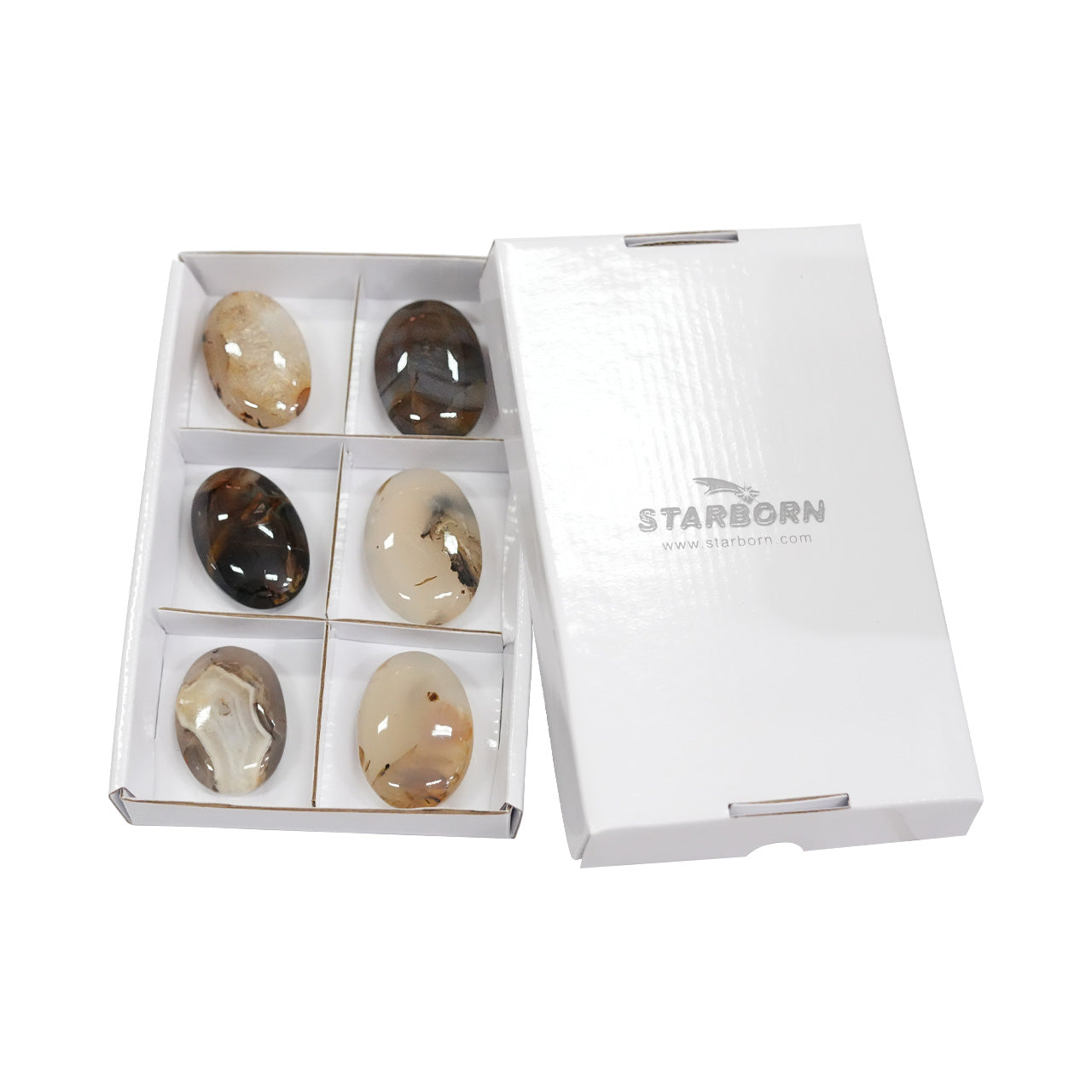 Starborn Montana Agate Palm Stone Flat 300g - 6 pcs