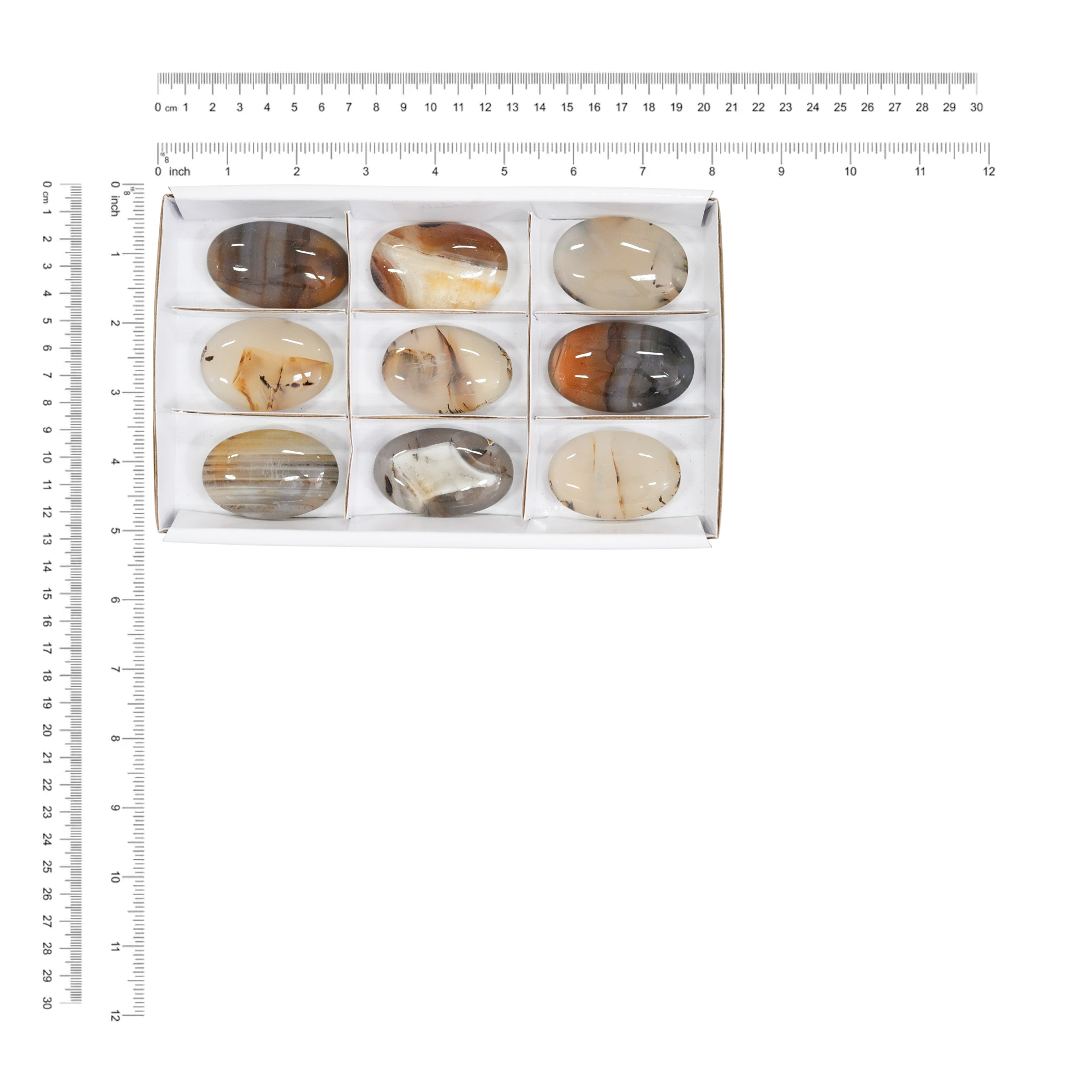 Starborn Montana Agate Palm Stone Flat 350g - 9 pcs