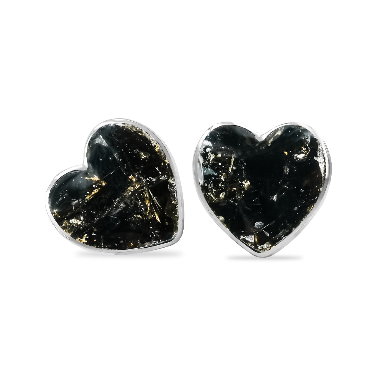 Starborn Heart Muscovite Post Style Earrings in Sterling Silver