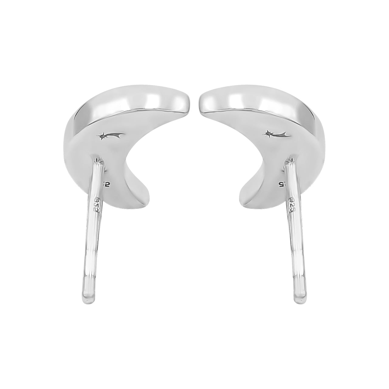 Starborn Halbmond-Ohrstecker aus Sterlingsilber
