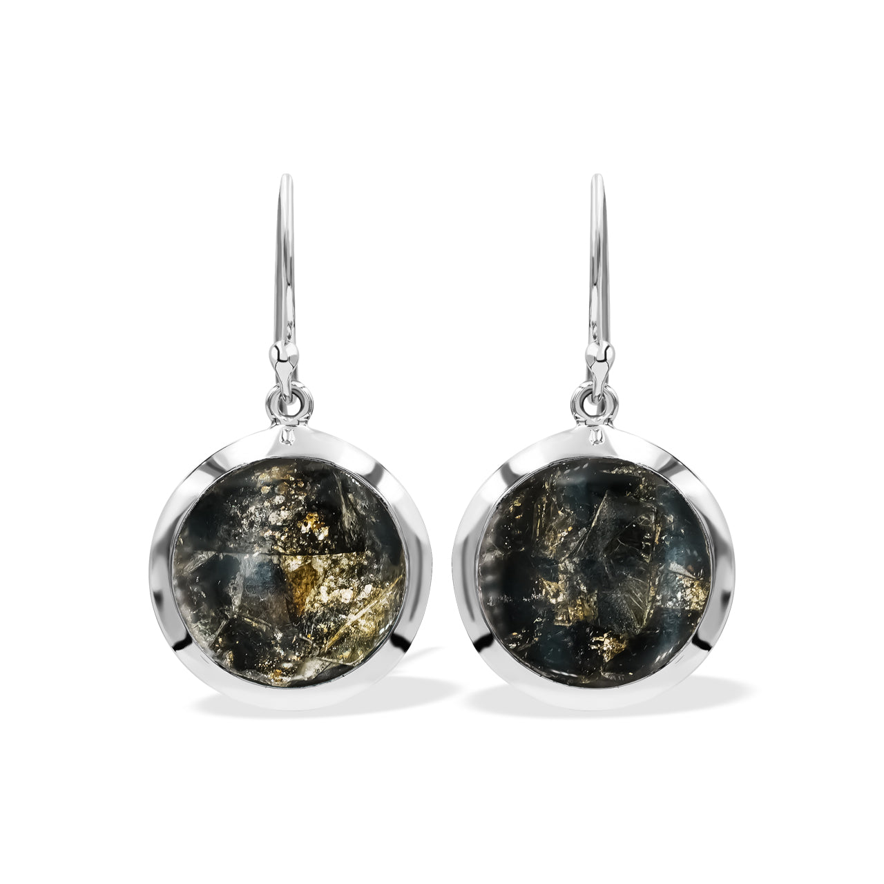 Pendiente estilo medallón con piedras preciosas redondas de 15 mm Starborn en plata de ley - Pequeño