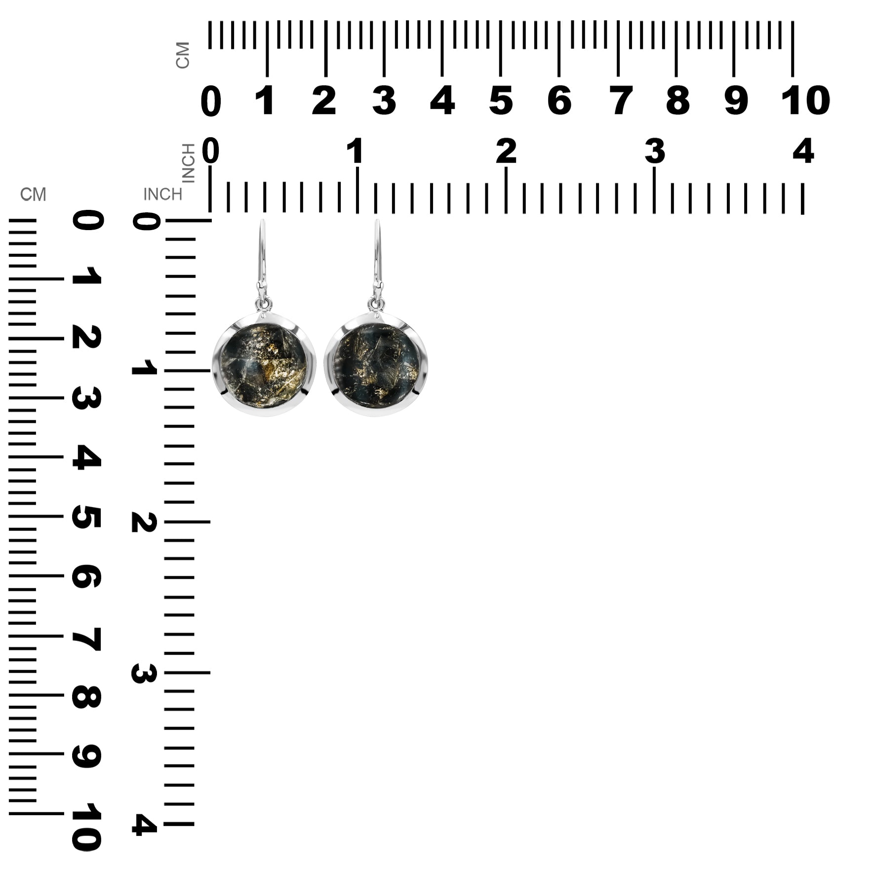 Pendiente estilo medallón con piedras preciosas redondas de 15 mm Starborn en plata de ley - Pequeño