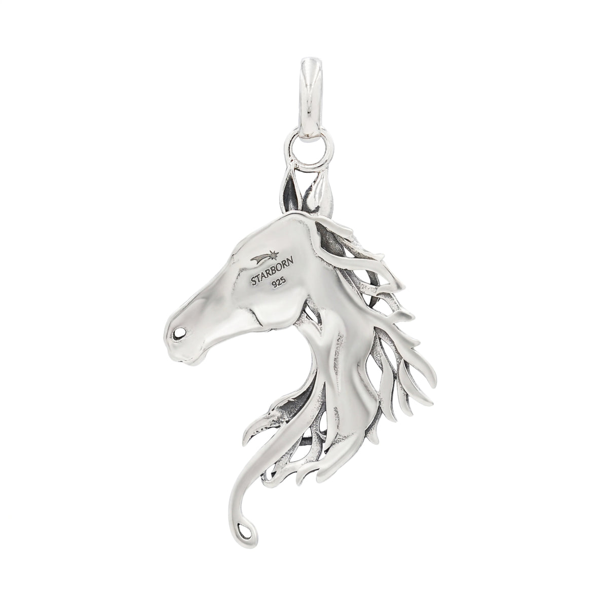 Starborn Horse Head Pendant with Golden Muscovite Inlay