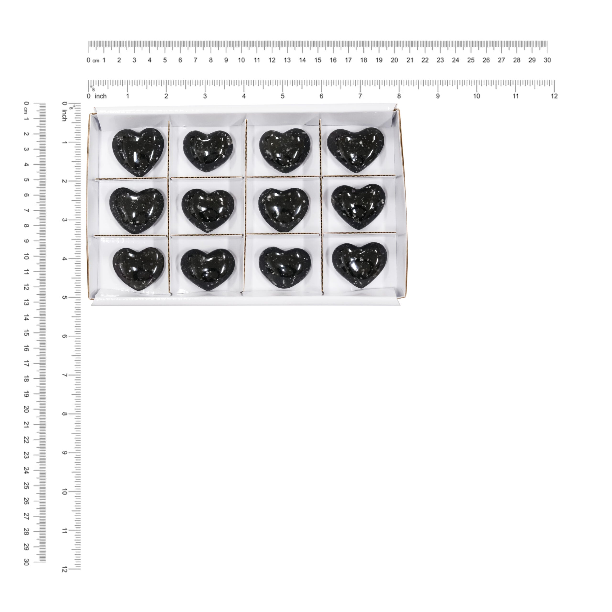 Galaxy Obsidian Heart Stones 200g - 12 Pieces