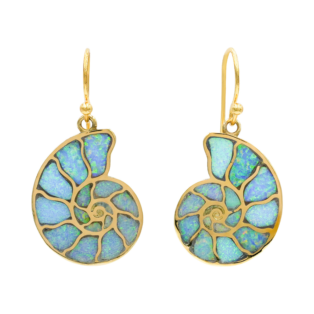 Starborn Cultured Opal Inlay Nautilus Earrings