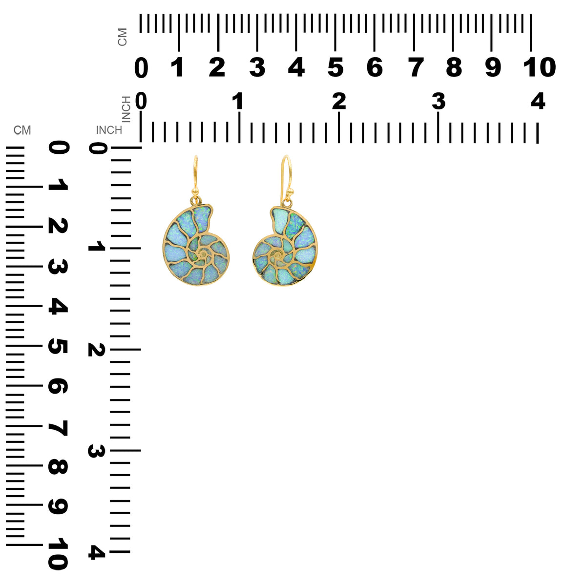 Starborn Cultured Opal Inlay Nautilus Earrings