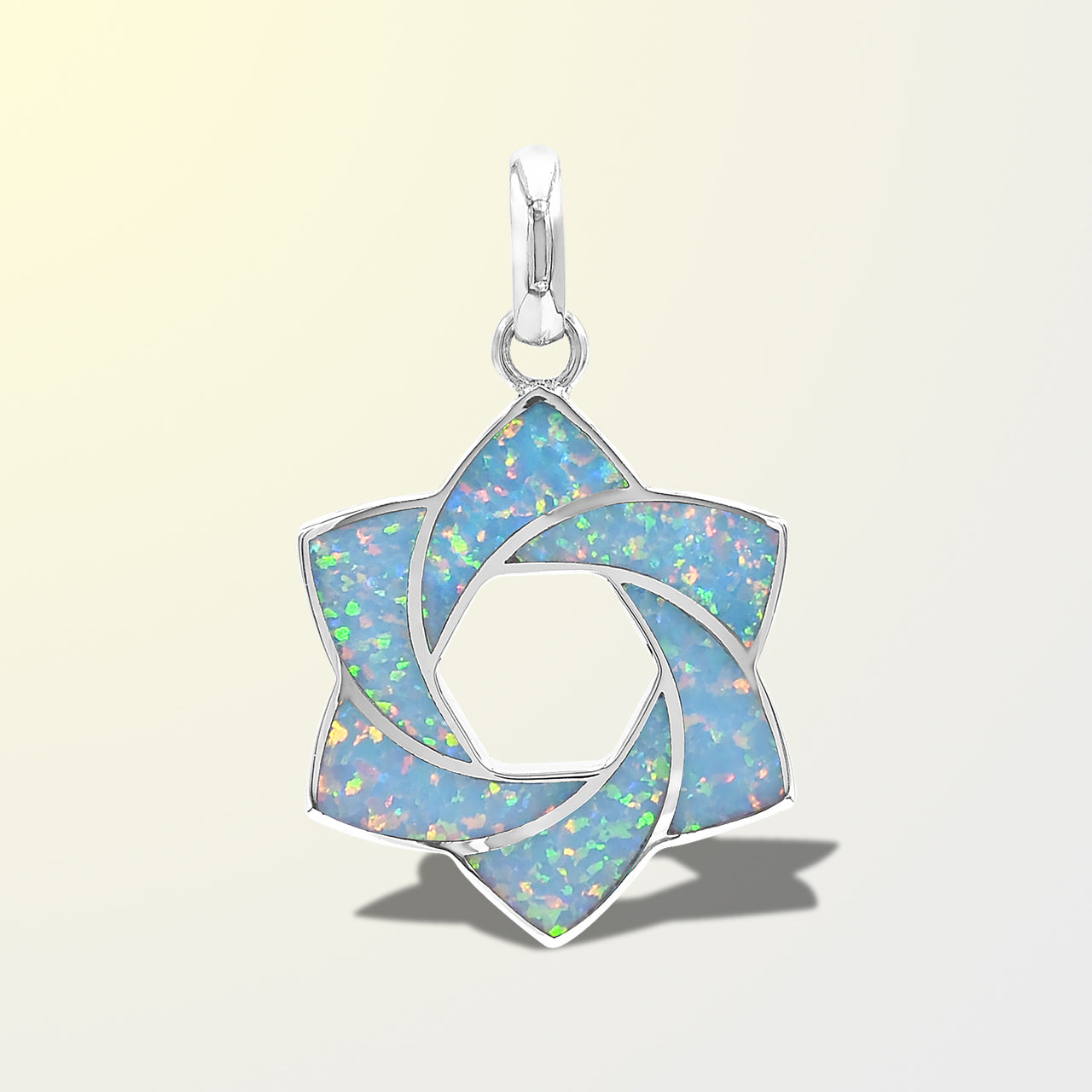 Starborn Cultured Opal 6-Point Knot Pendant in Sterling Silver