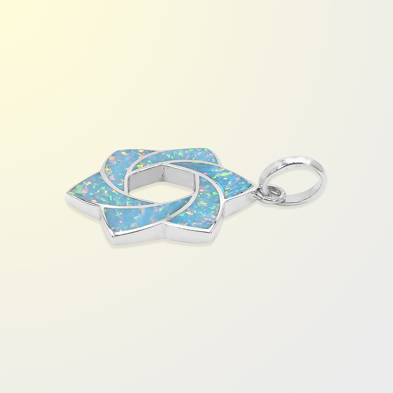 Starborn Cultured Opal 6-Point Knot Pendant in Sterling Silver