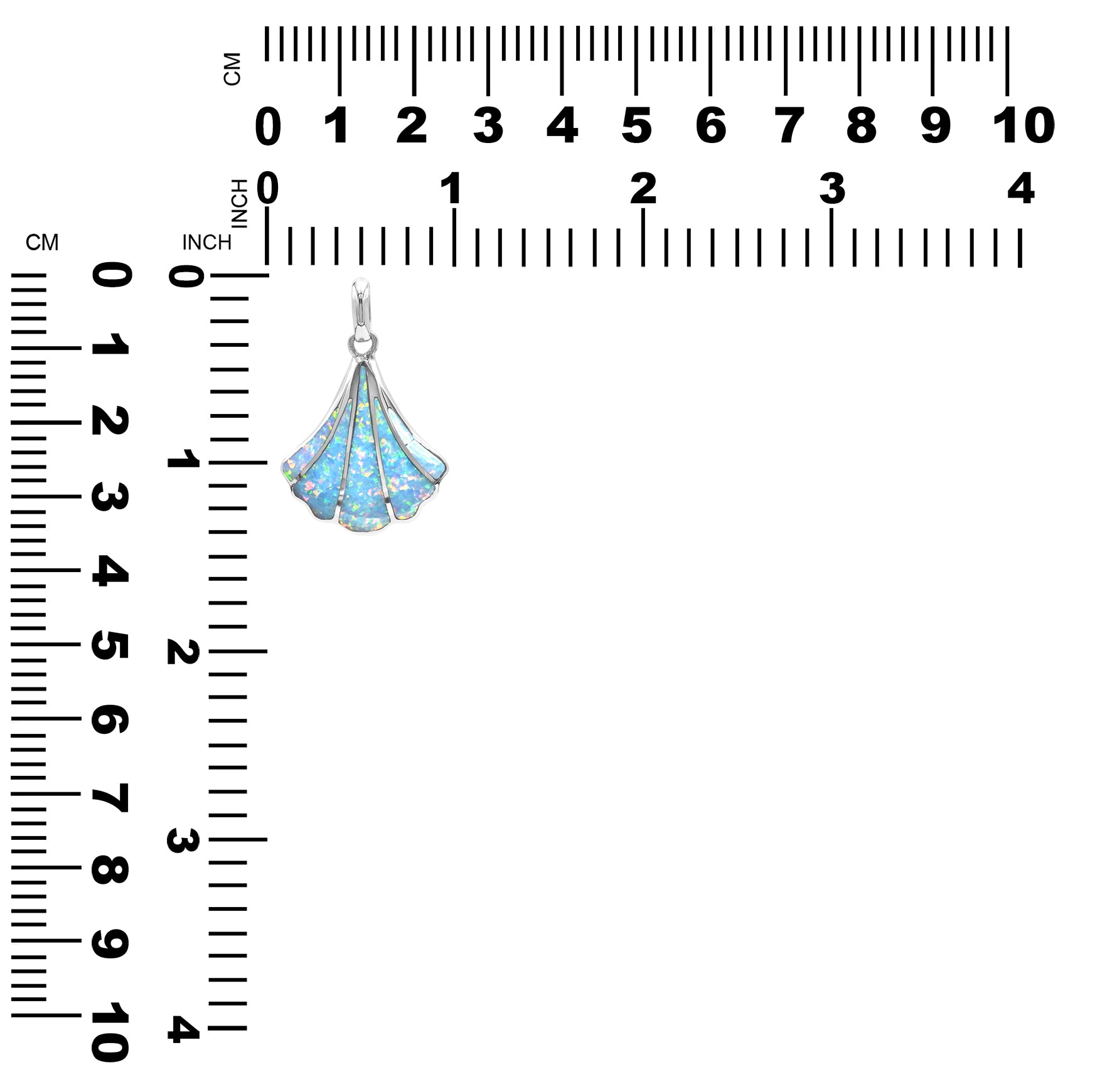 Hermoso colgante de concha de mar con incrustaciones de ammolita de Starborn en plata de ley