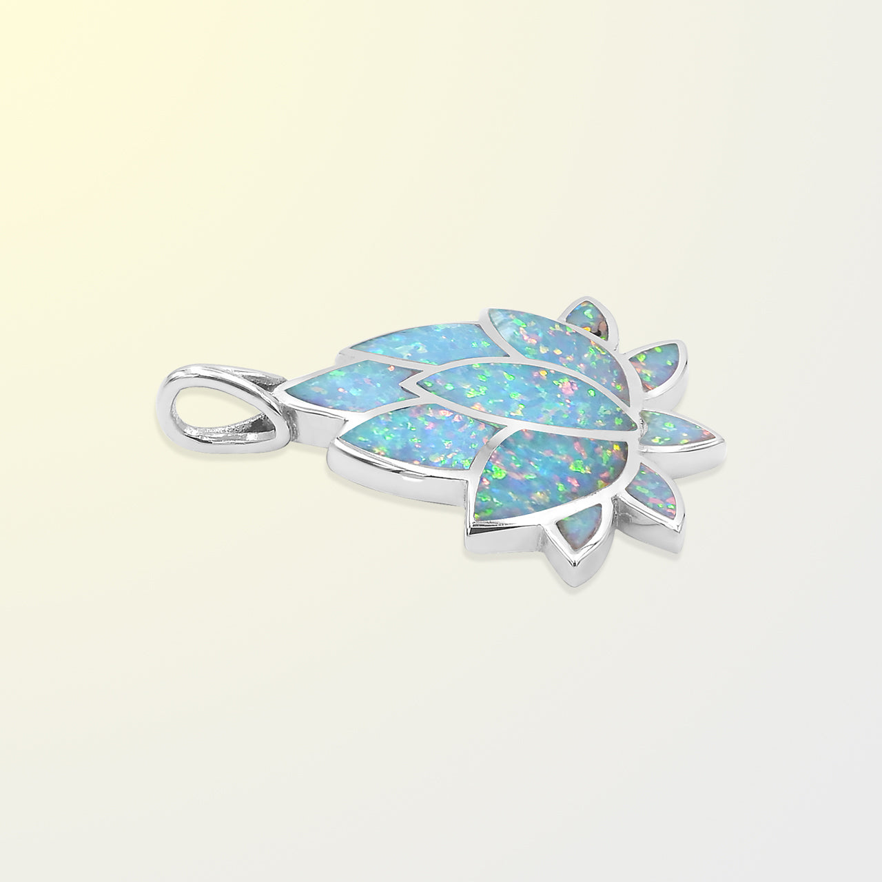 Starborn Cultured Opal Lotus Pendant in Sterling Silver
