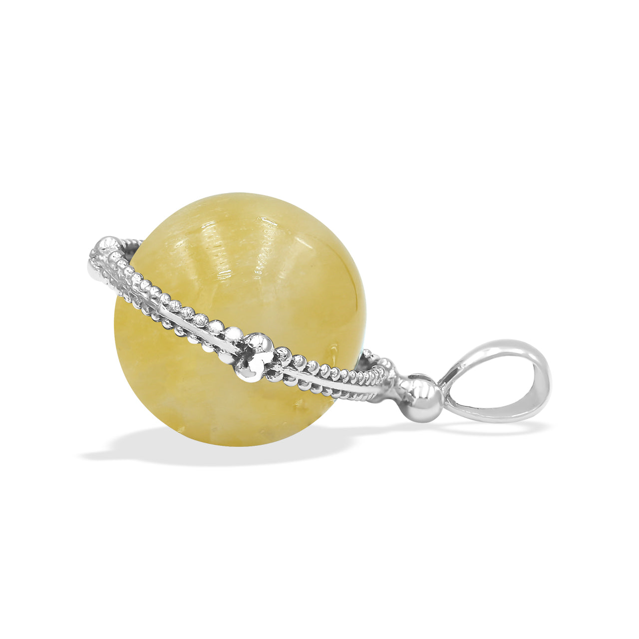 Colgante de esfera táctil giratoria con piedras preciosas Starborn en plata de ley
