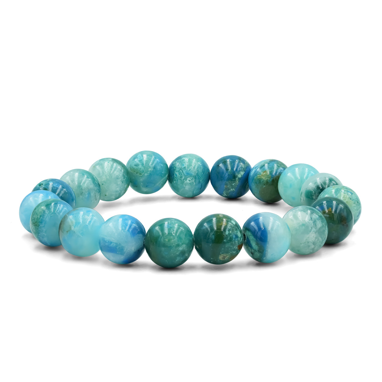 Starborn Peruvian Blue Opal Beaded Elastic Bracelet