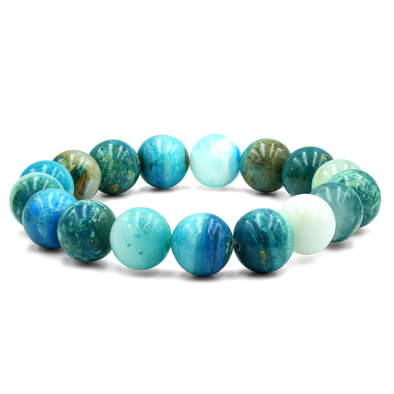 Starborn Peruvian Blue Opal Beaded Elastic Bracelet