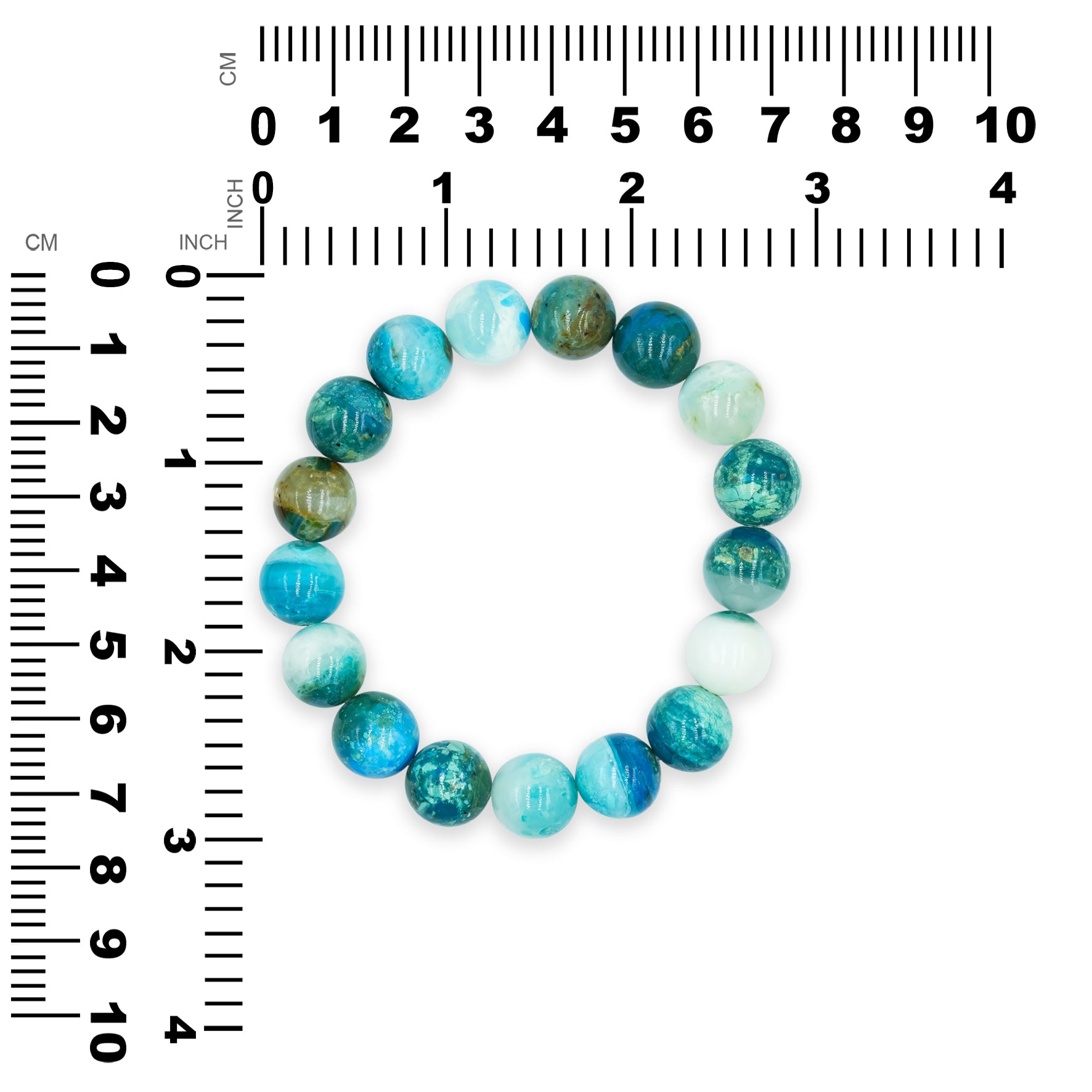 Starborn Peruvian Blue Opal Beaded Elastic Bracelet