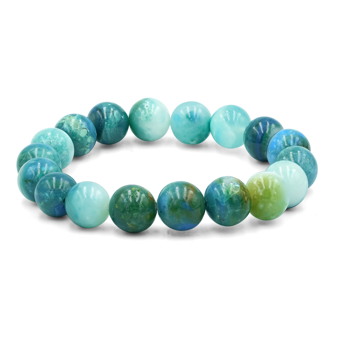 Starborn Peruvian Blue Opal Beaded Elastic Bracelet