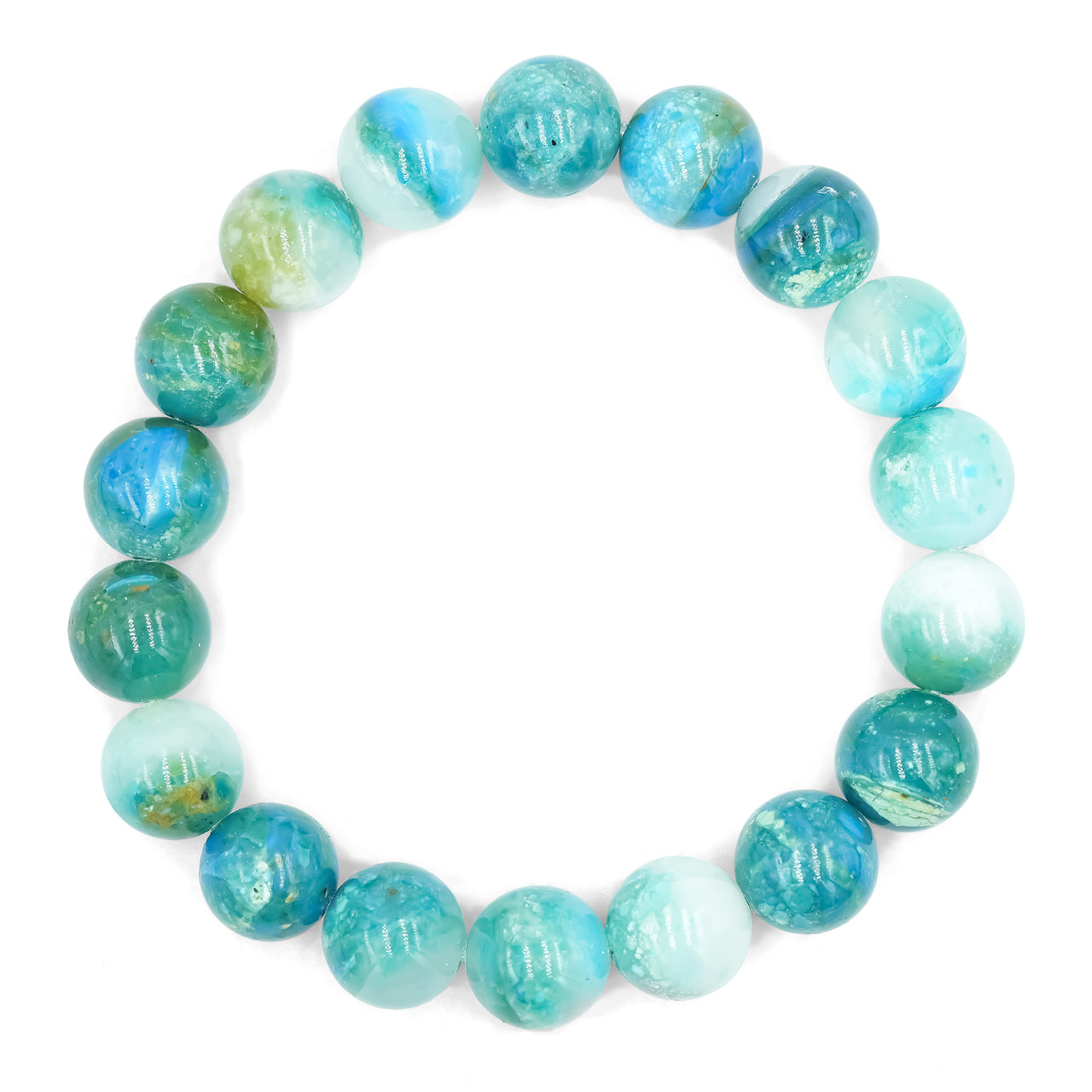 Starborn Peruvian Blue Opal Beaded Elastic Bracelet