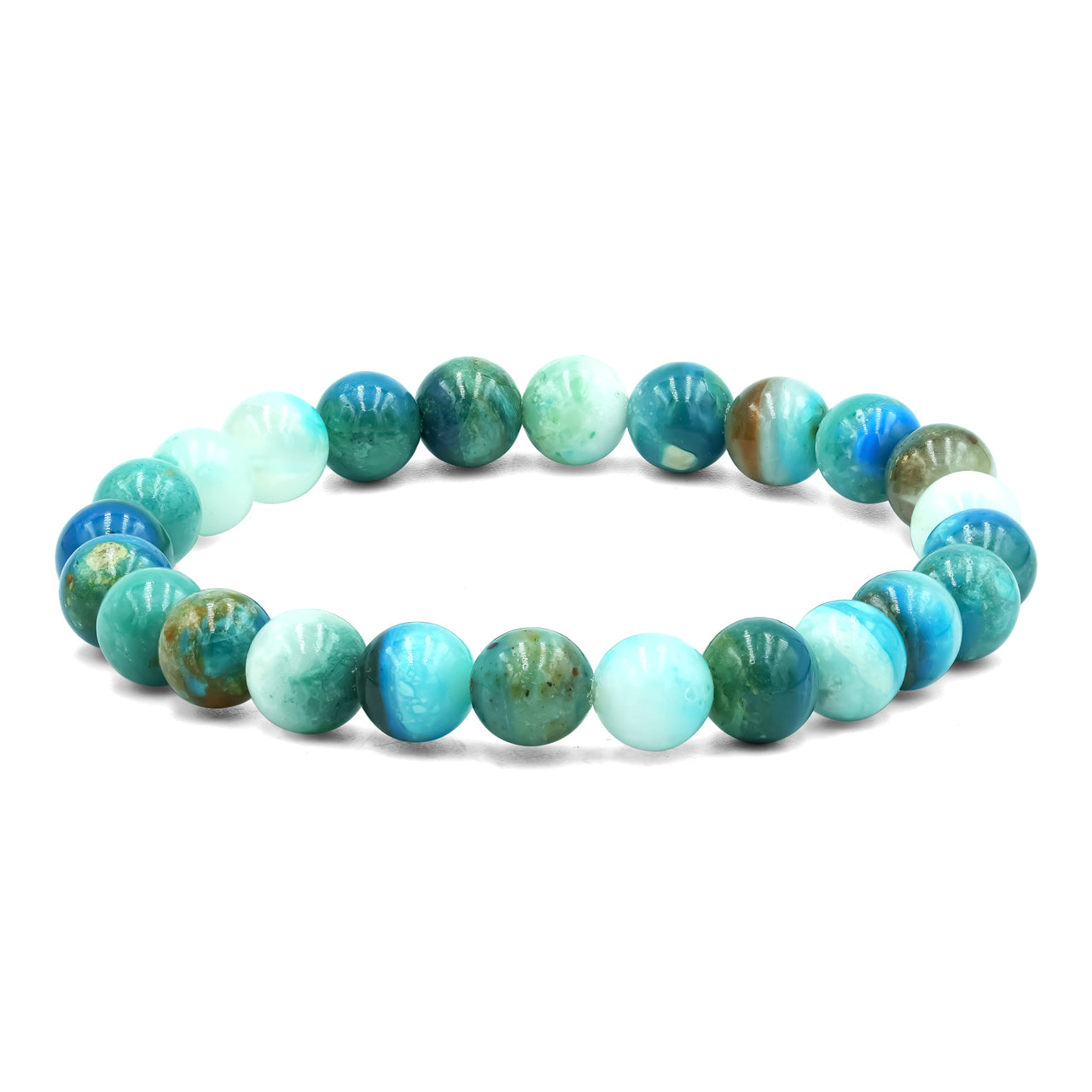 Starborn Peruvian Blue Opal Beaded Elastic Bracelet