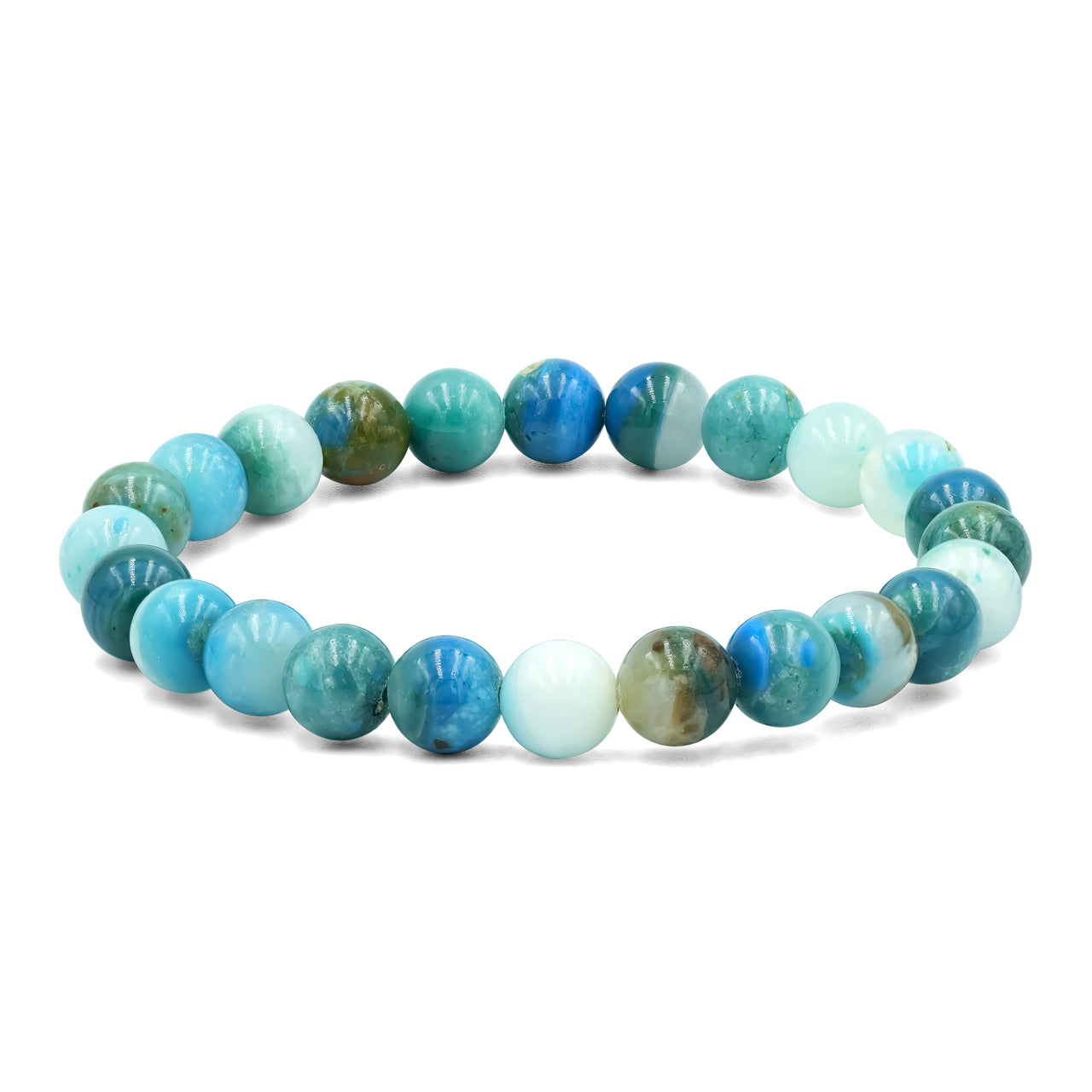 Starborn Peruvian Blue Opal Beaded Elastic Bracelet