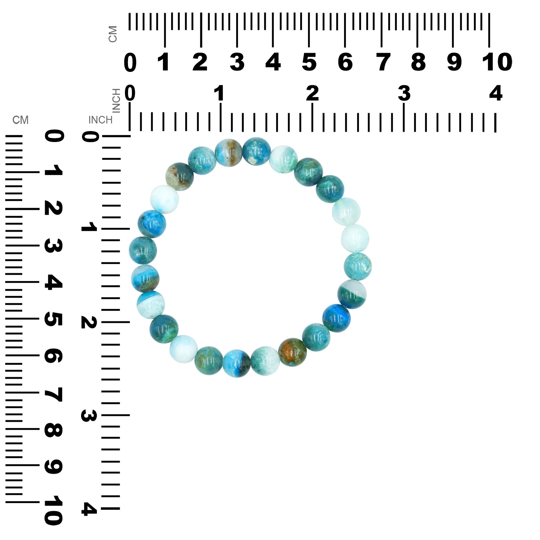Starborn Peruvian Blue Opal Beaded Elastic Bracelet