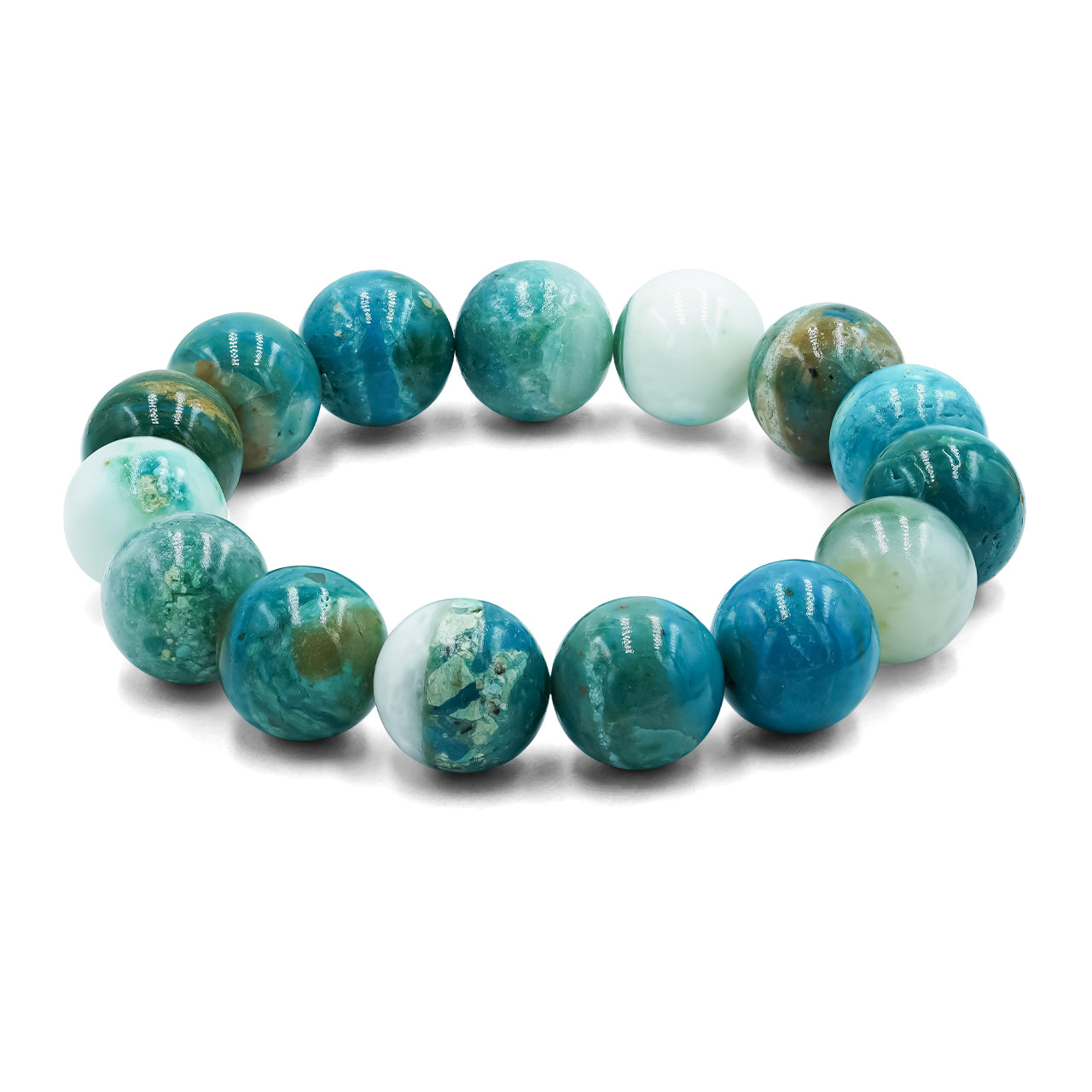 Starborn Peruvian Blue Opal Beaded Elastic Bracelet
