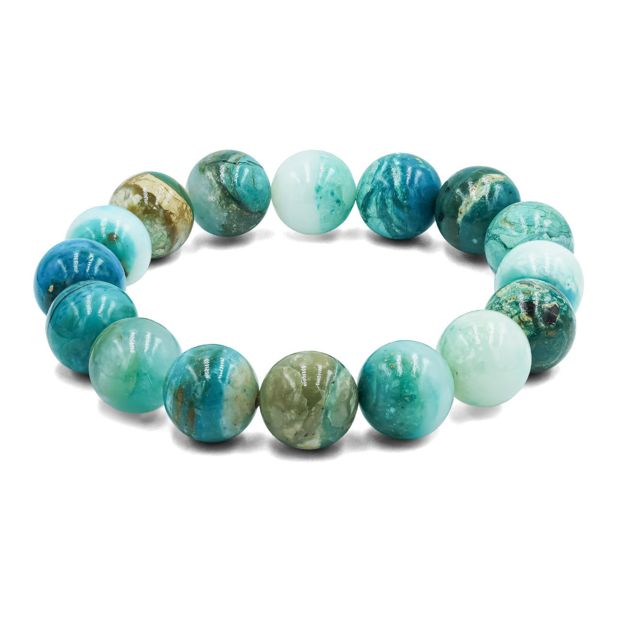 Starborn Peruvian Blue Opal Beaded Elastic Bracelet