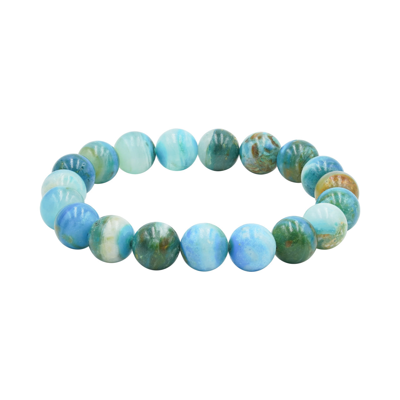 Pulsera elástica de cuentas de ópalo azul peruano Starborn