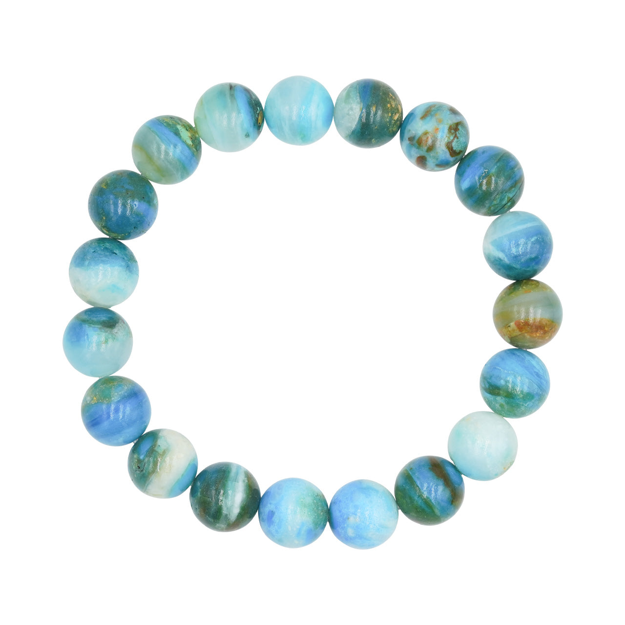 Pulsera elástica de cuentas de ópalo azul peruano Starborn