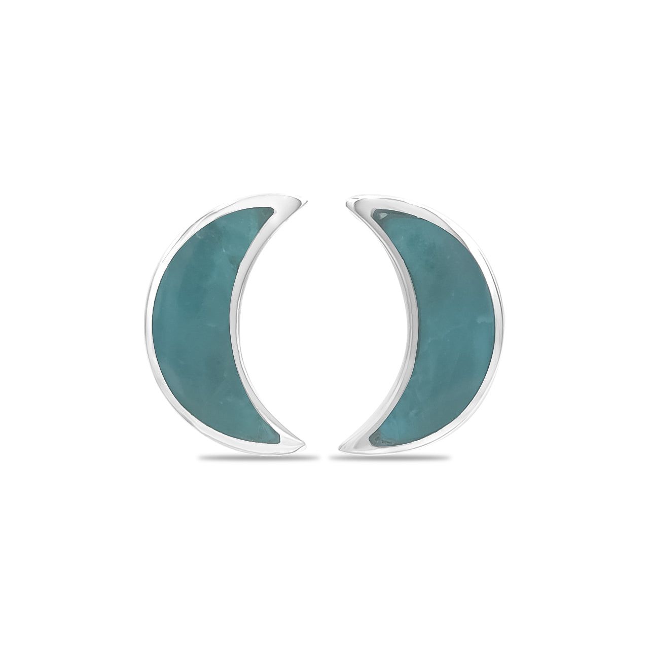 Aretes estilo poste con forma de luna creciente de Starborn en plata de ley