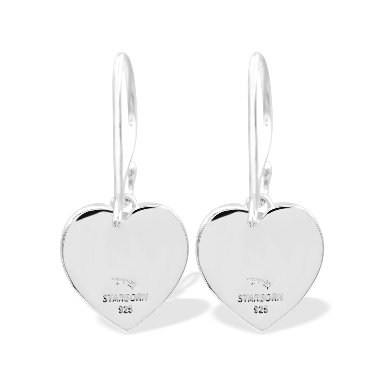 Starborn Gemstones Heart Earrings in Sterling Silver